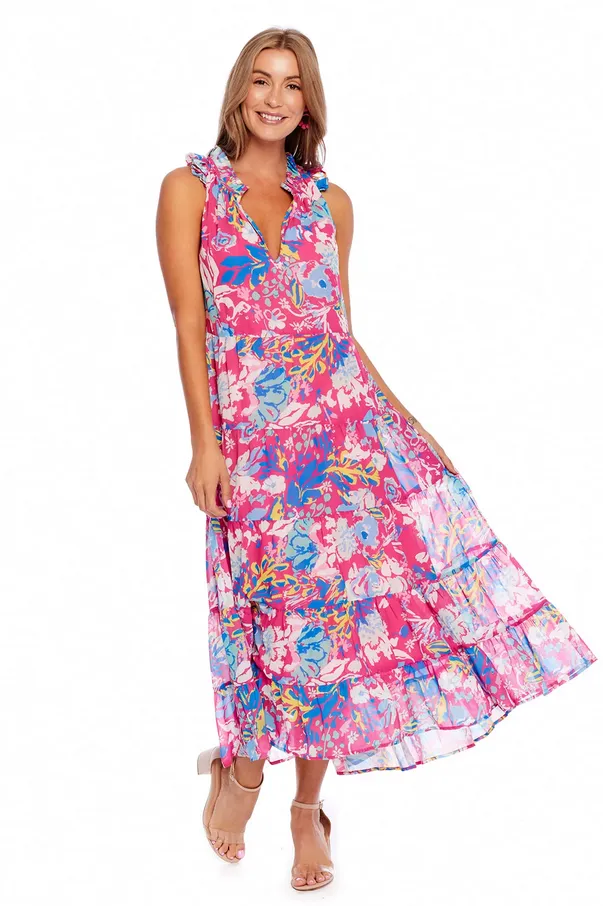 Mudpie Indy Pink Floral Dress