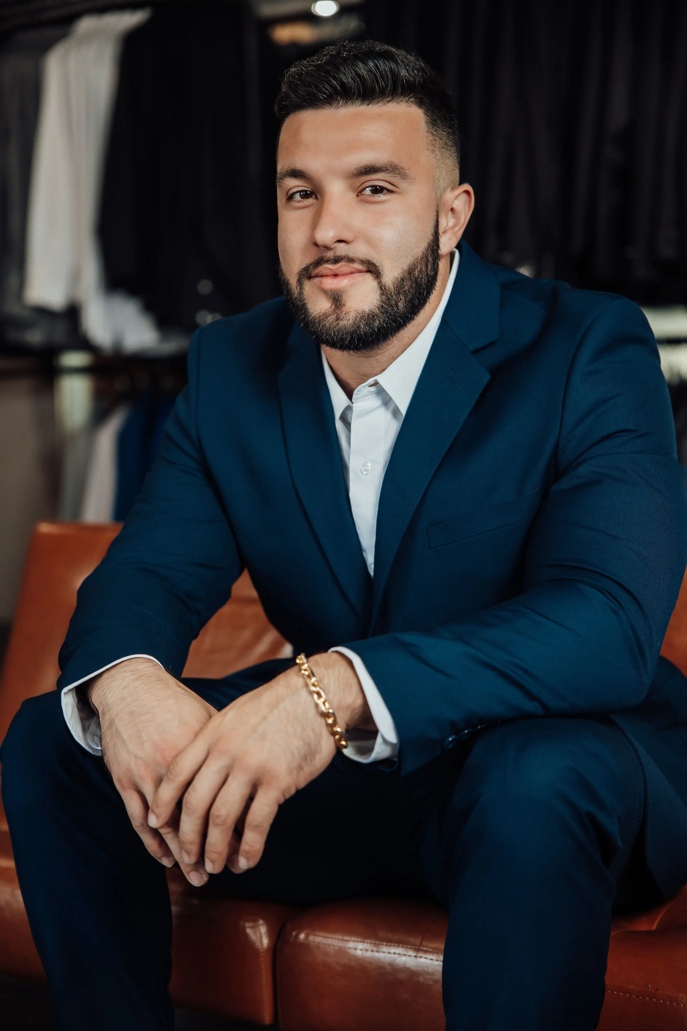 Navy Blue Slim Fit Men's Suit Set