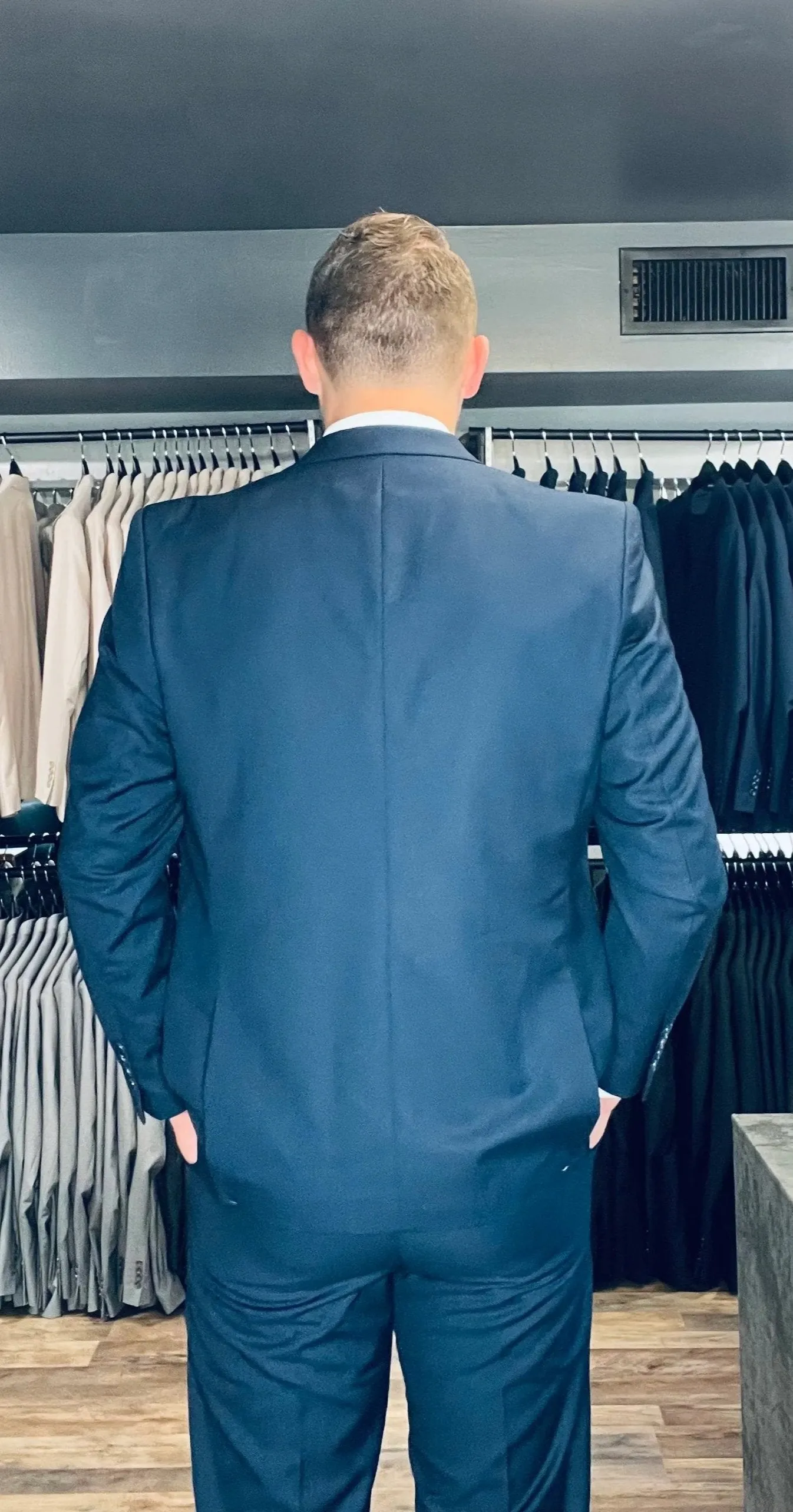 Navy Blue Slim Fit Men's Suit Set