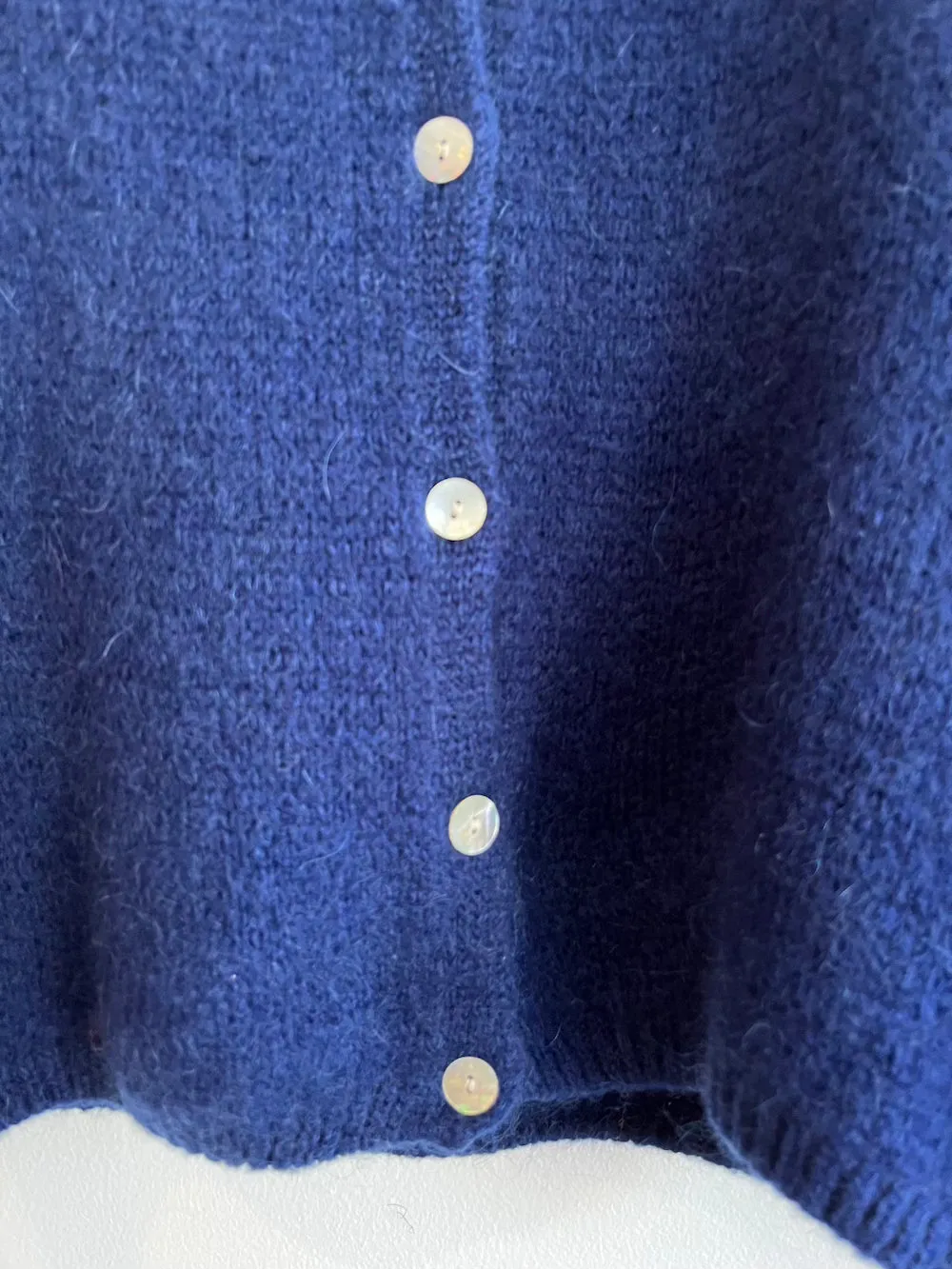 Navy Long Sleeve Mohair Cardigan