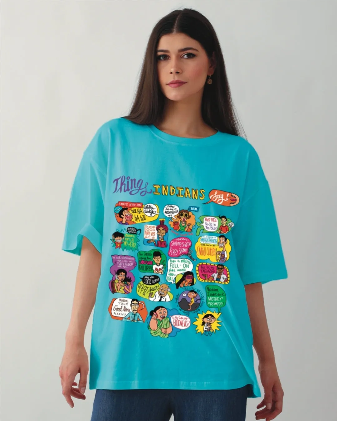 Pack of 2 Women's Oversized Tees - Attitude & Indian Quotes