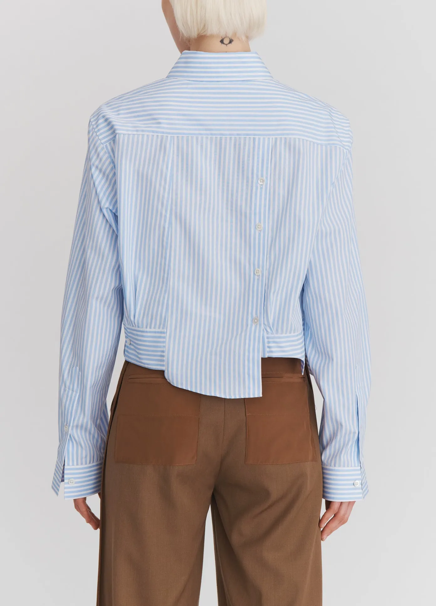 Paneled Cropped Shirt