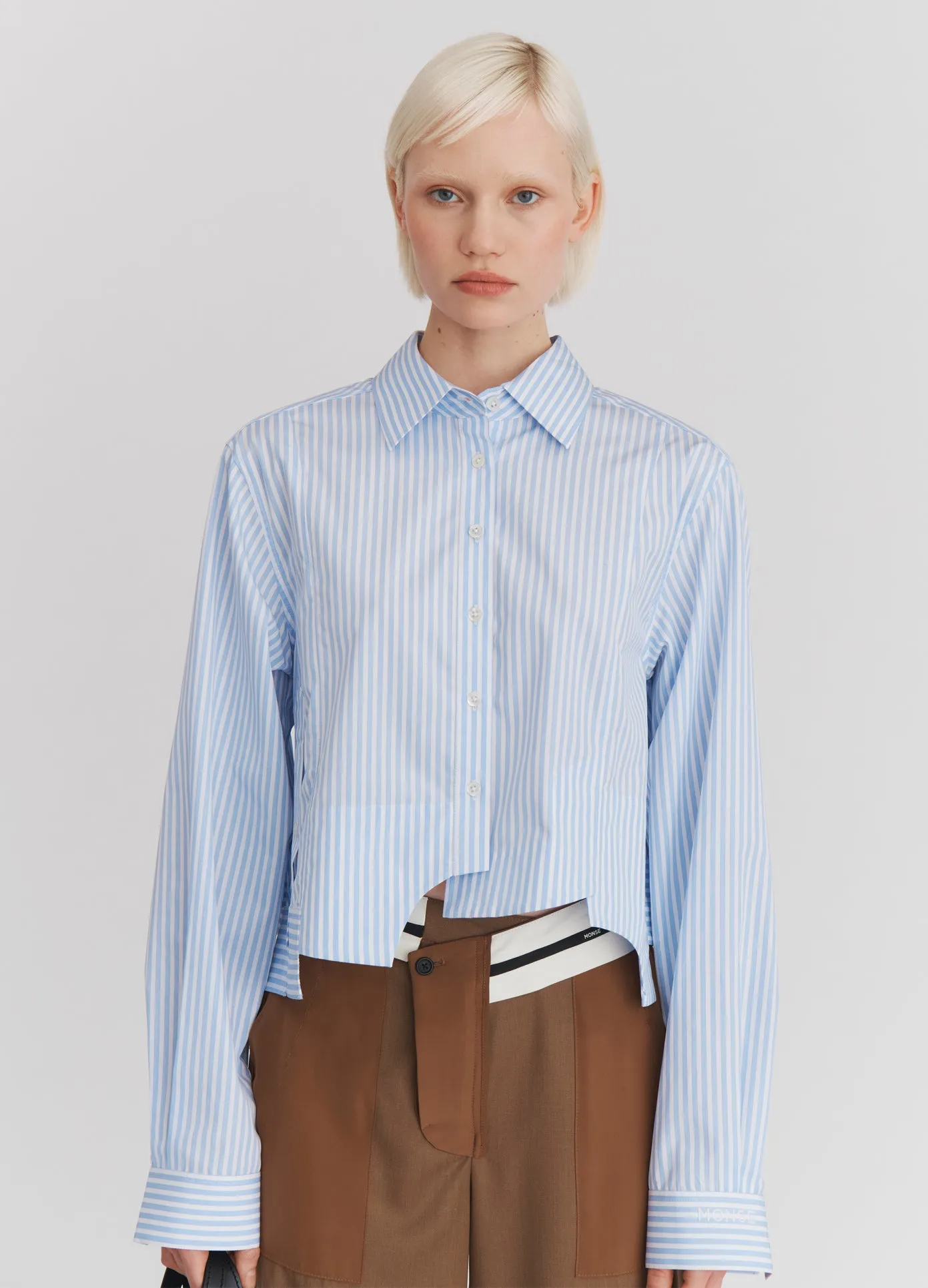 Paneled Cropped Shirt