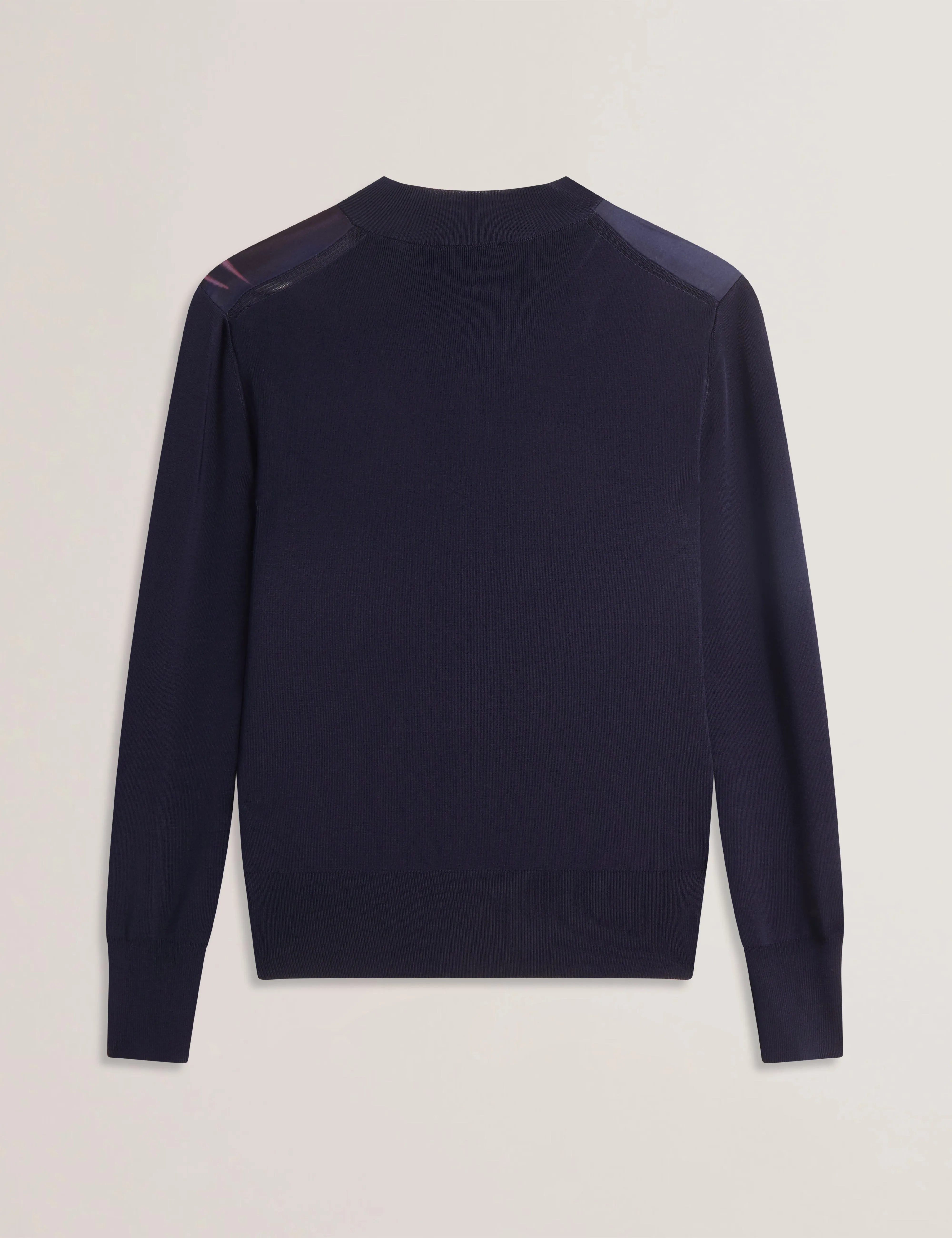 Paulean Woven Front Knitted Cardigan Navy