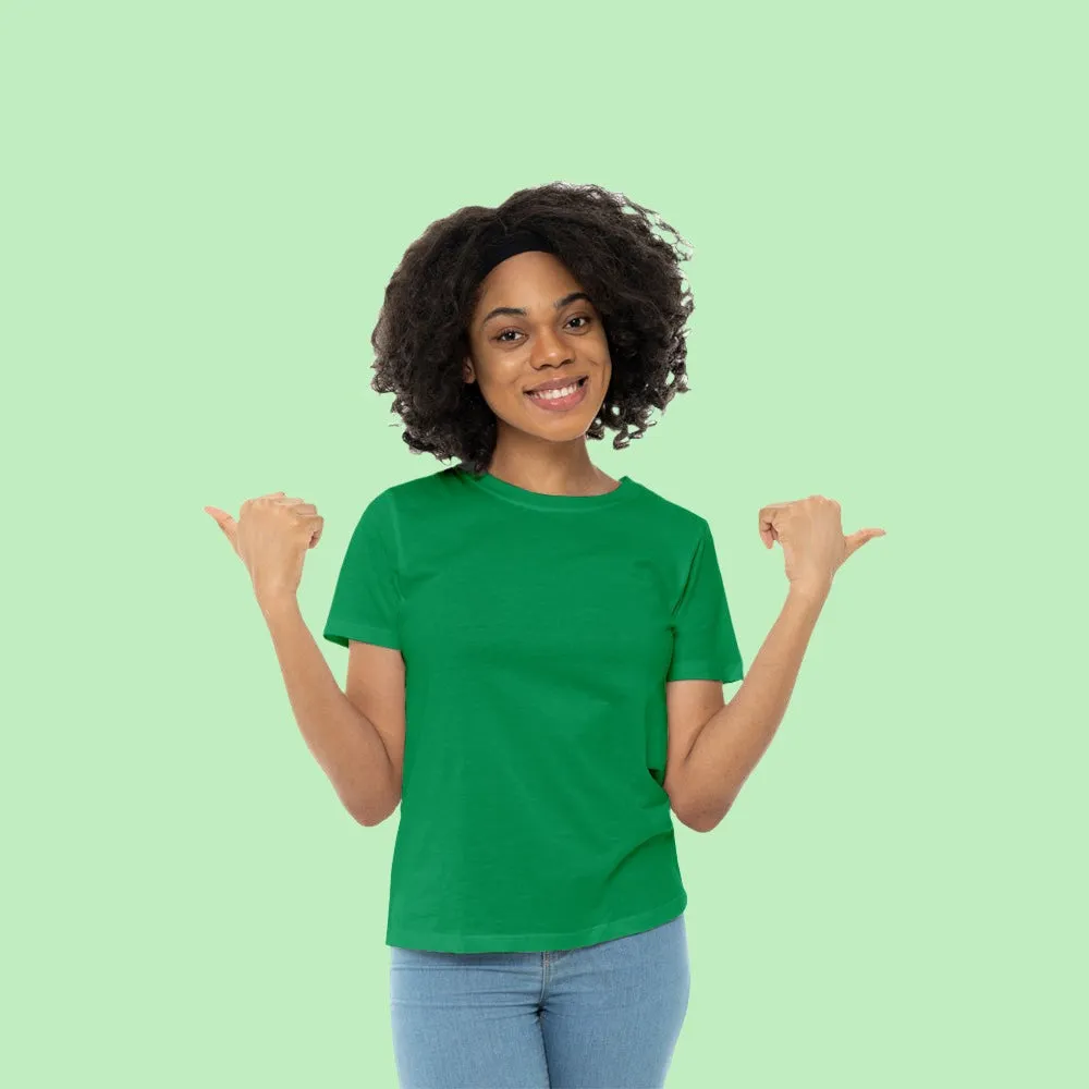 Polycotton Women Plain T-Shirt - Green