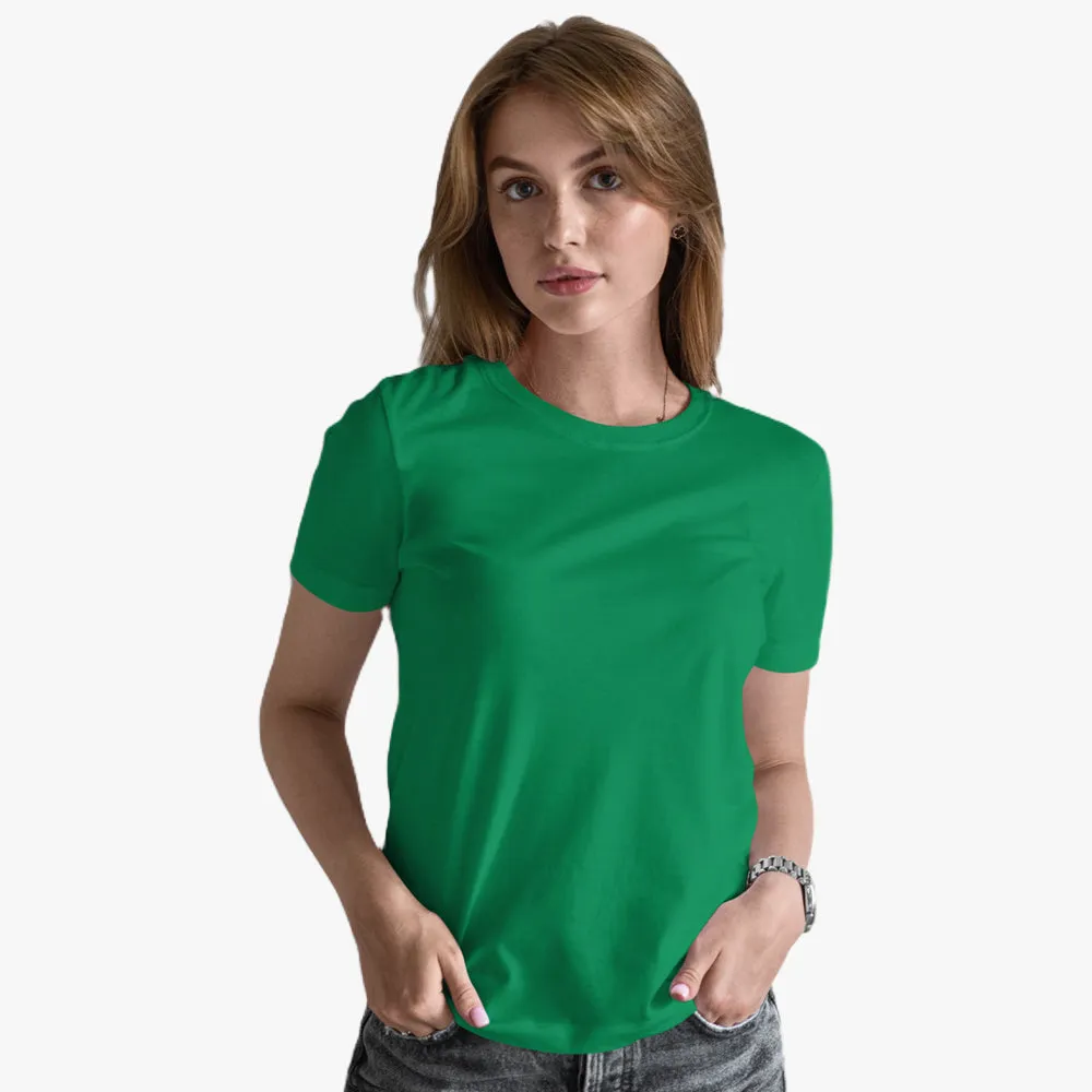Polycotton Women Plain T-Shirt - Green