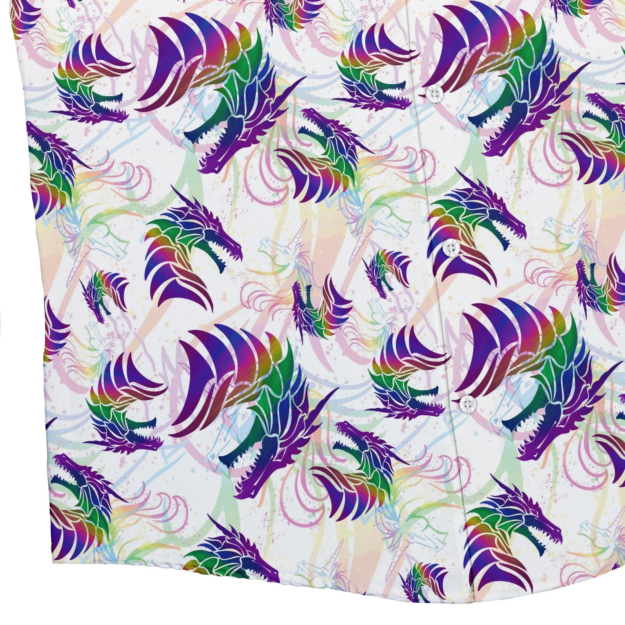 Rainbow Dragons and Unicorns Button Up Shirt