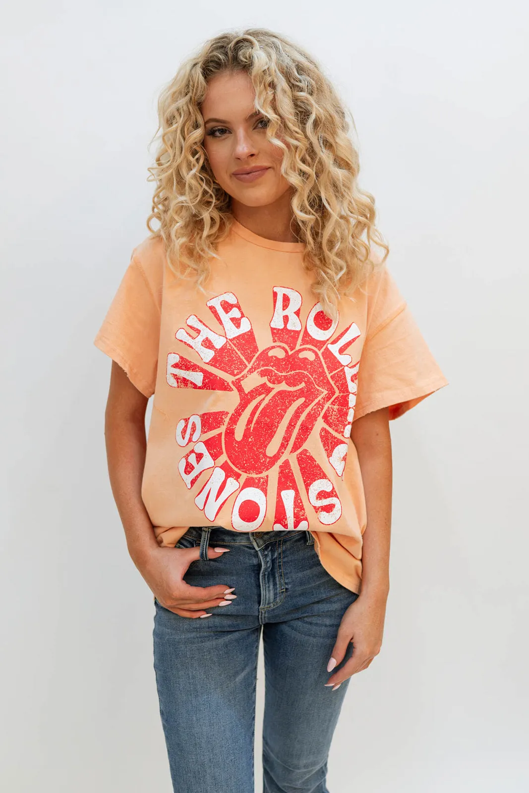 Red Rolling Stones Tee