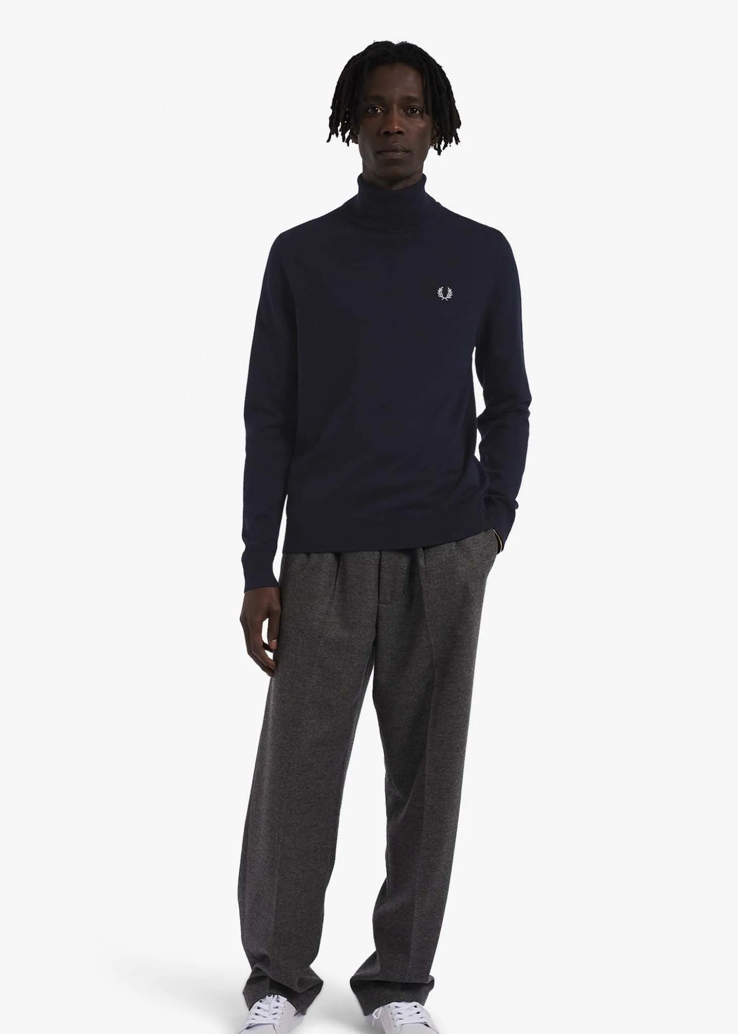 Roll neck jumper - navy