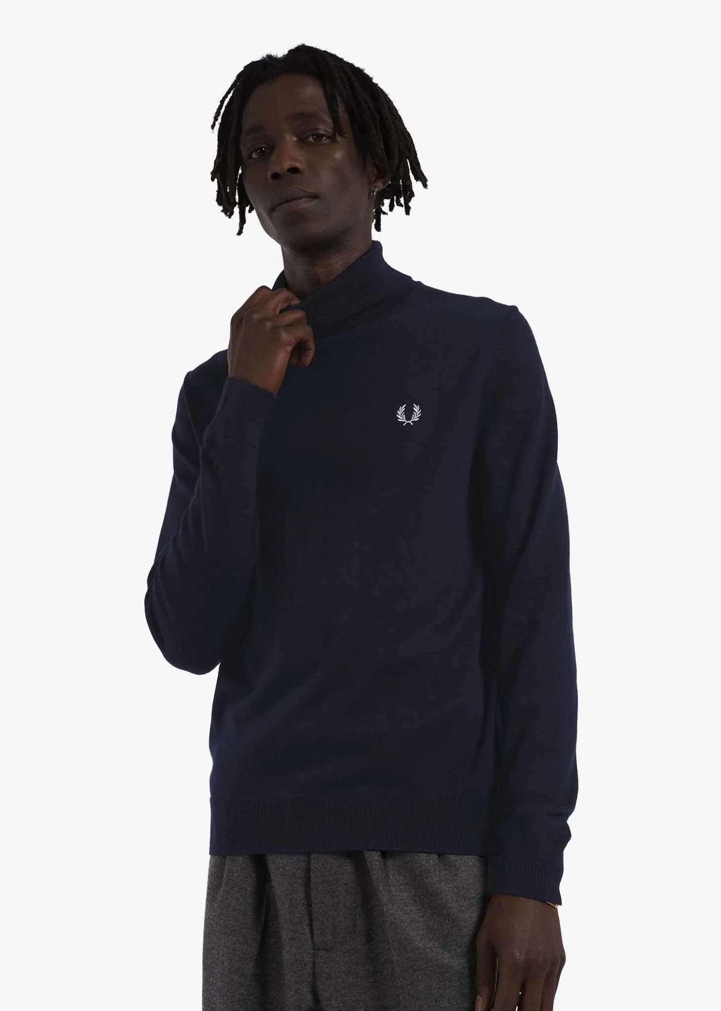 Roll neck jumper - navy