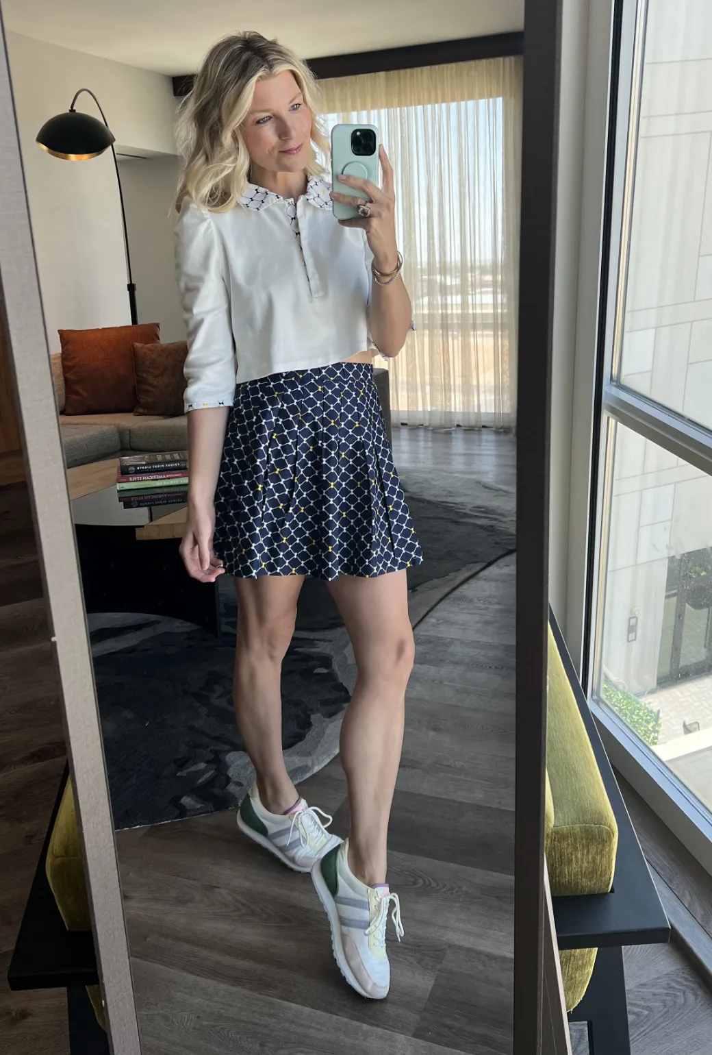 SAMPLE - The Classic Pleated Tennis Skirt - Navy Bows