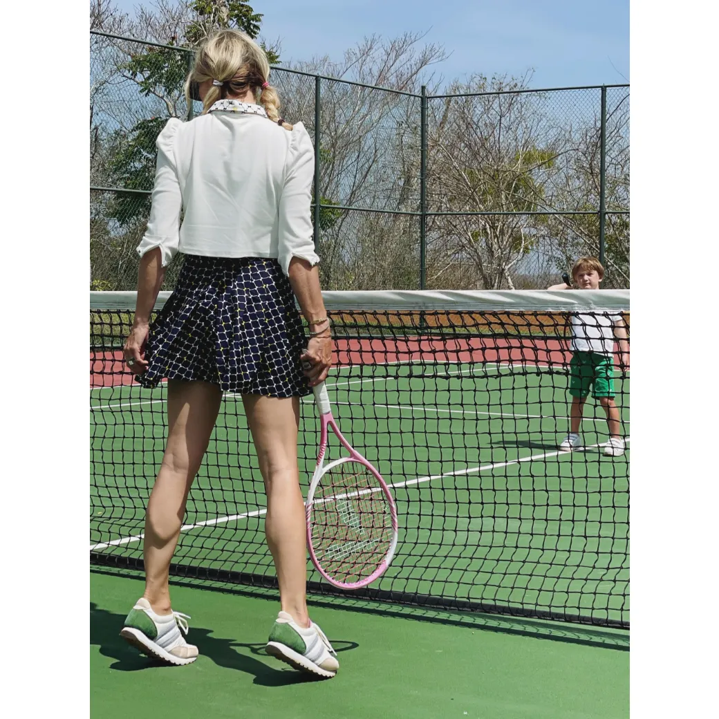 SAMPLE - The Classic Pleated Tennis Skirt - Navy Bows