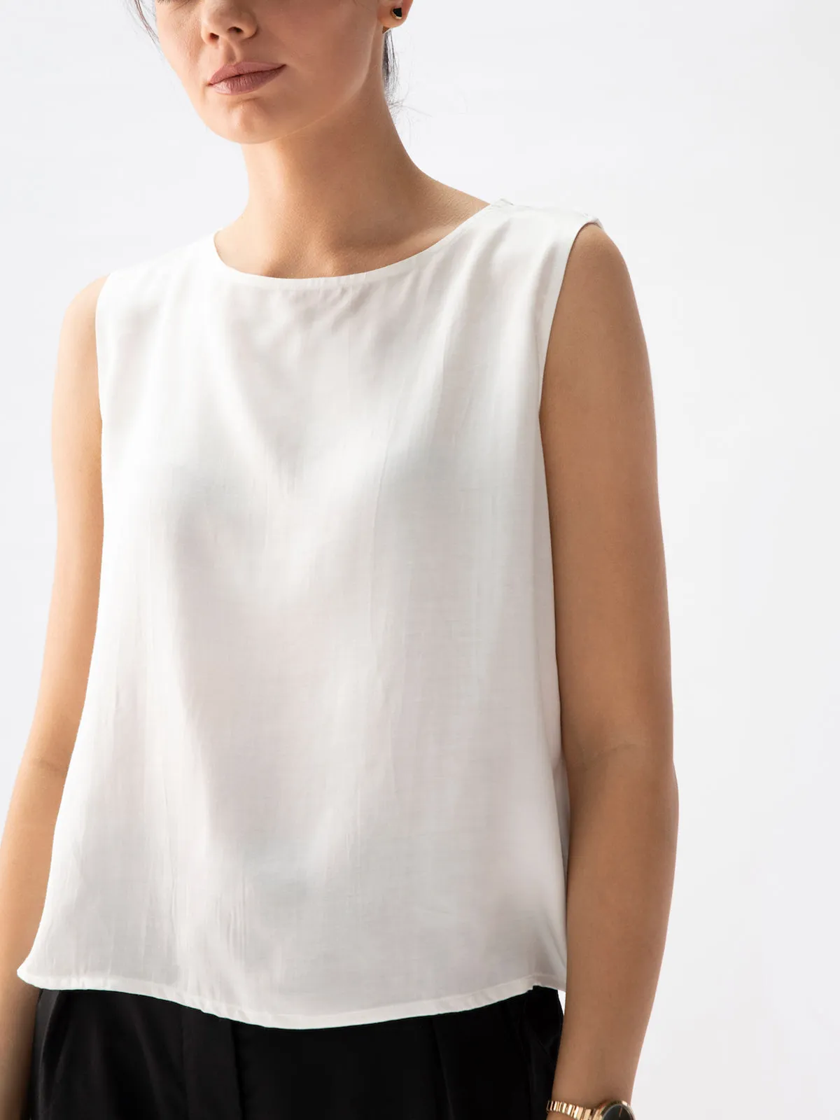 SHELL Top Vanilla White