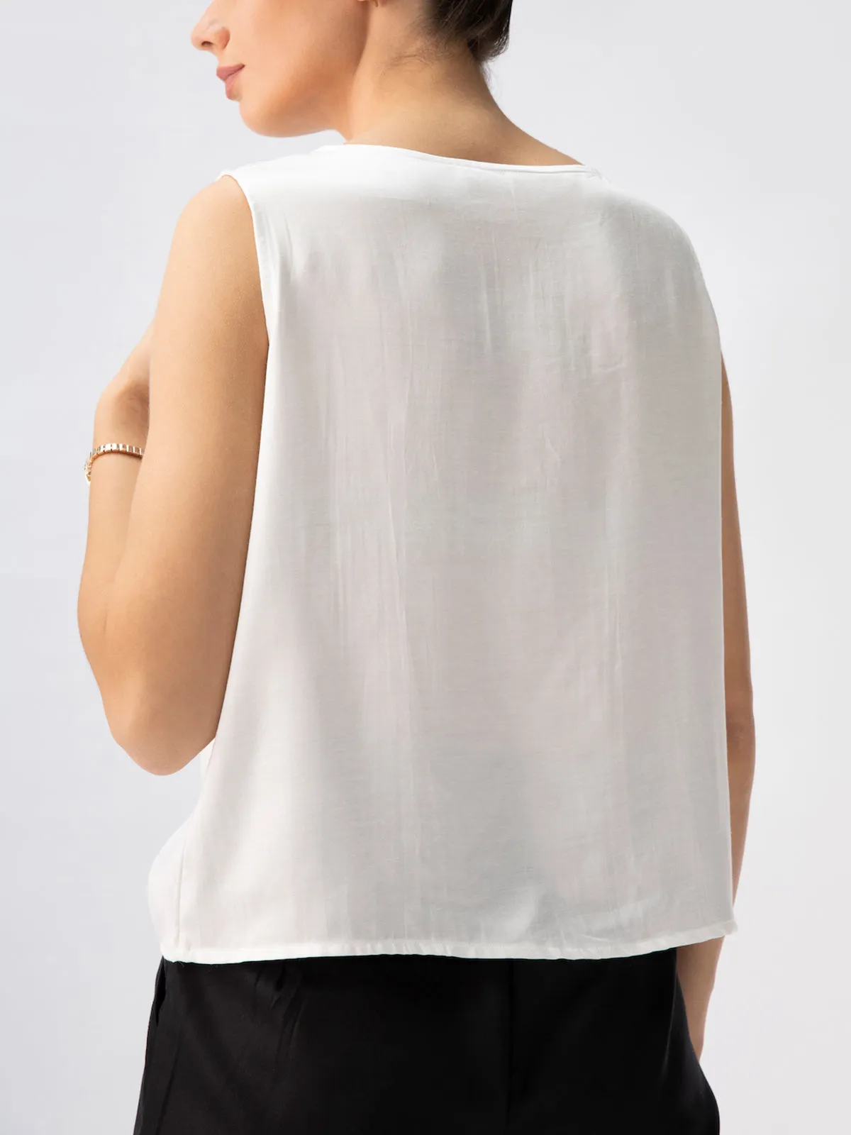 SHELL Top Vanilla White