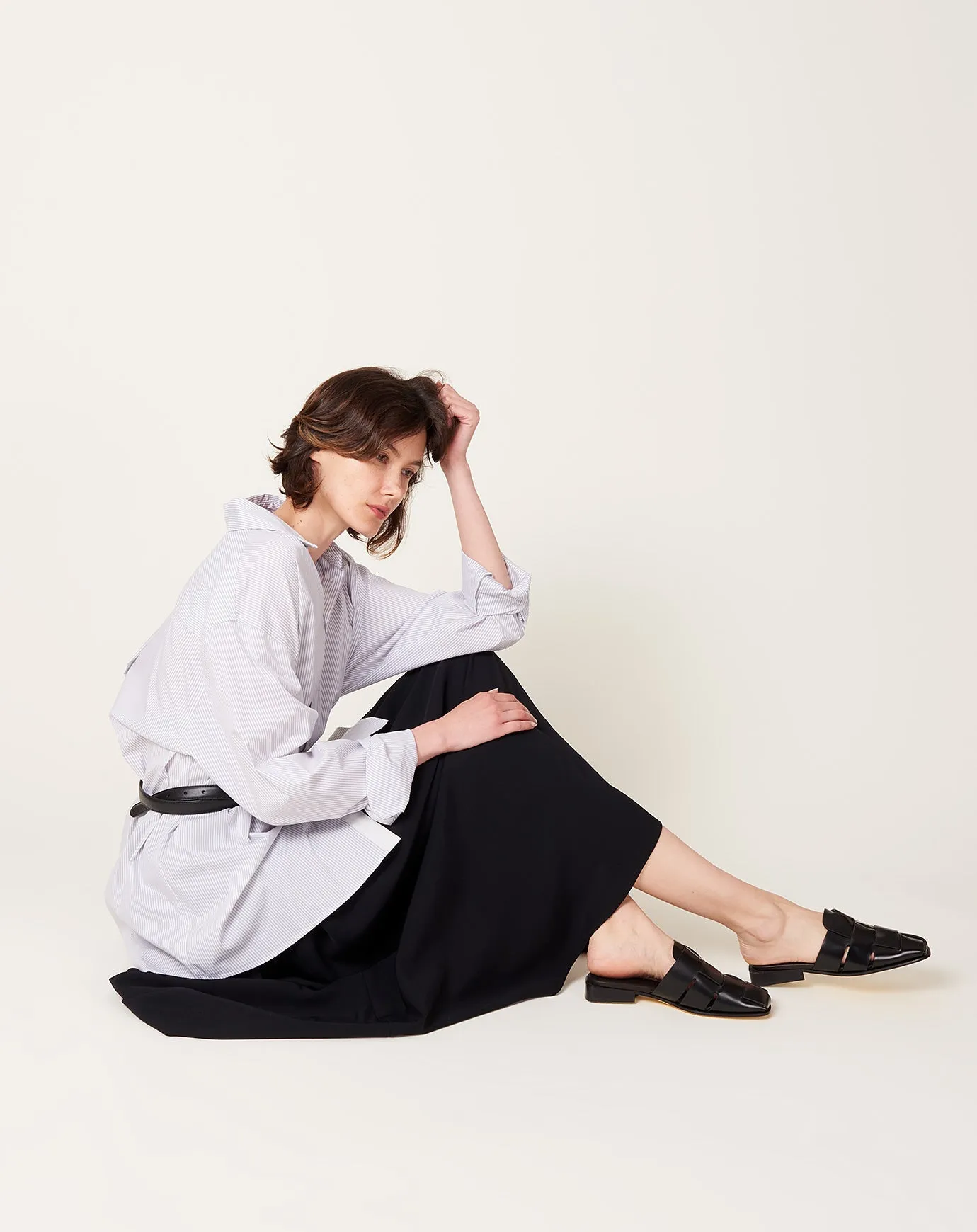 Signature Button Down in Grey & White Stripe
