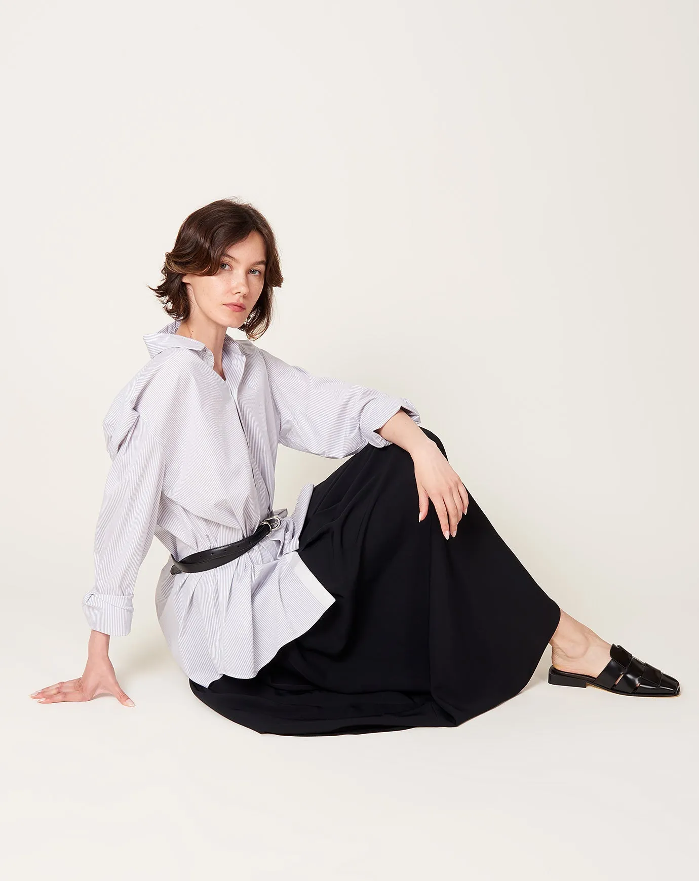 Signature Button Down in Grey & White Stripe