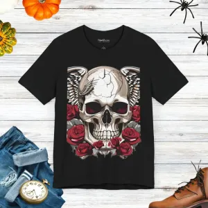 Skulls Roses Unisex Jersey Short Sleeve Tee Halloween
