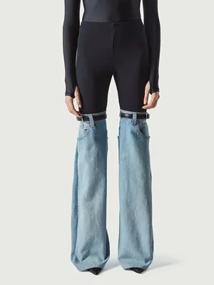 Split-Joint Flared Pants High Waisted Jean Pants Bottoms