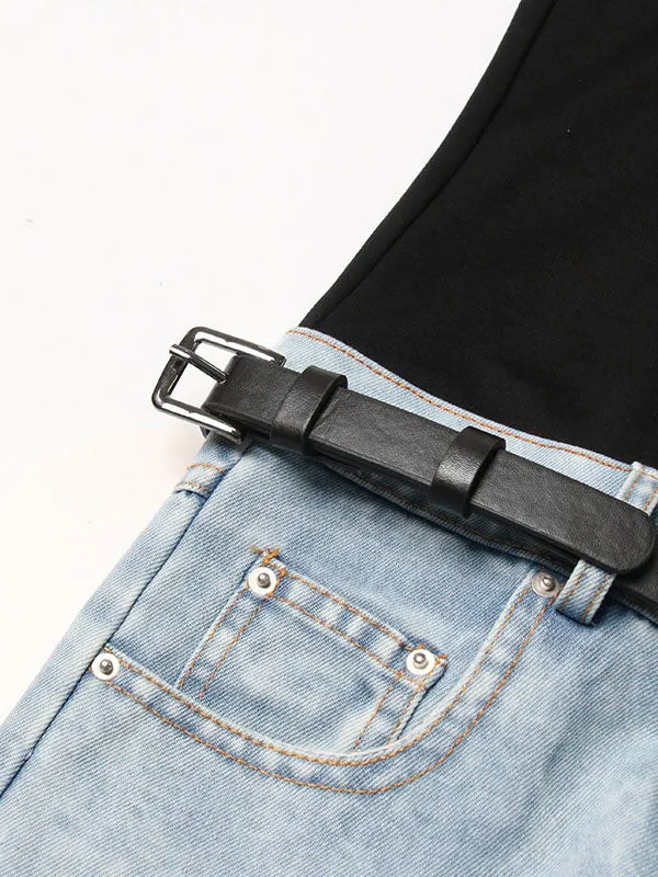 Split-Joint Flared Pants High Waisted Jean Pants Bottoms