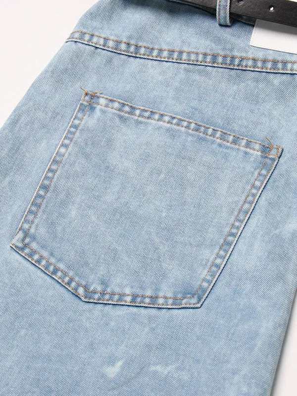 Split-Joint Flared Pants High Waisted Jean Pants Bottoms