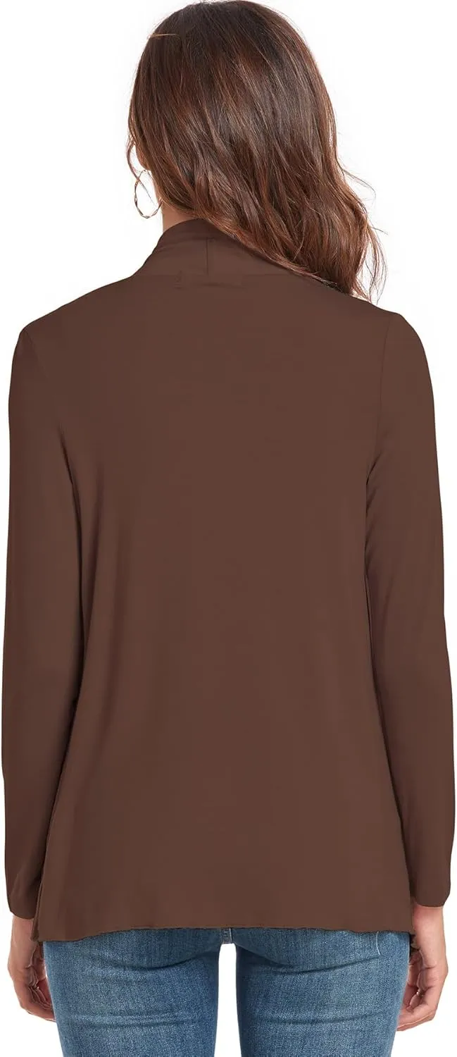 TownCat Cardigans for Women, Soft Drape Front Open Womens Cardigans, Lightweight Long Sleeve Cardigan Irregular Hem