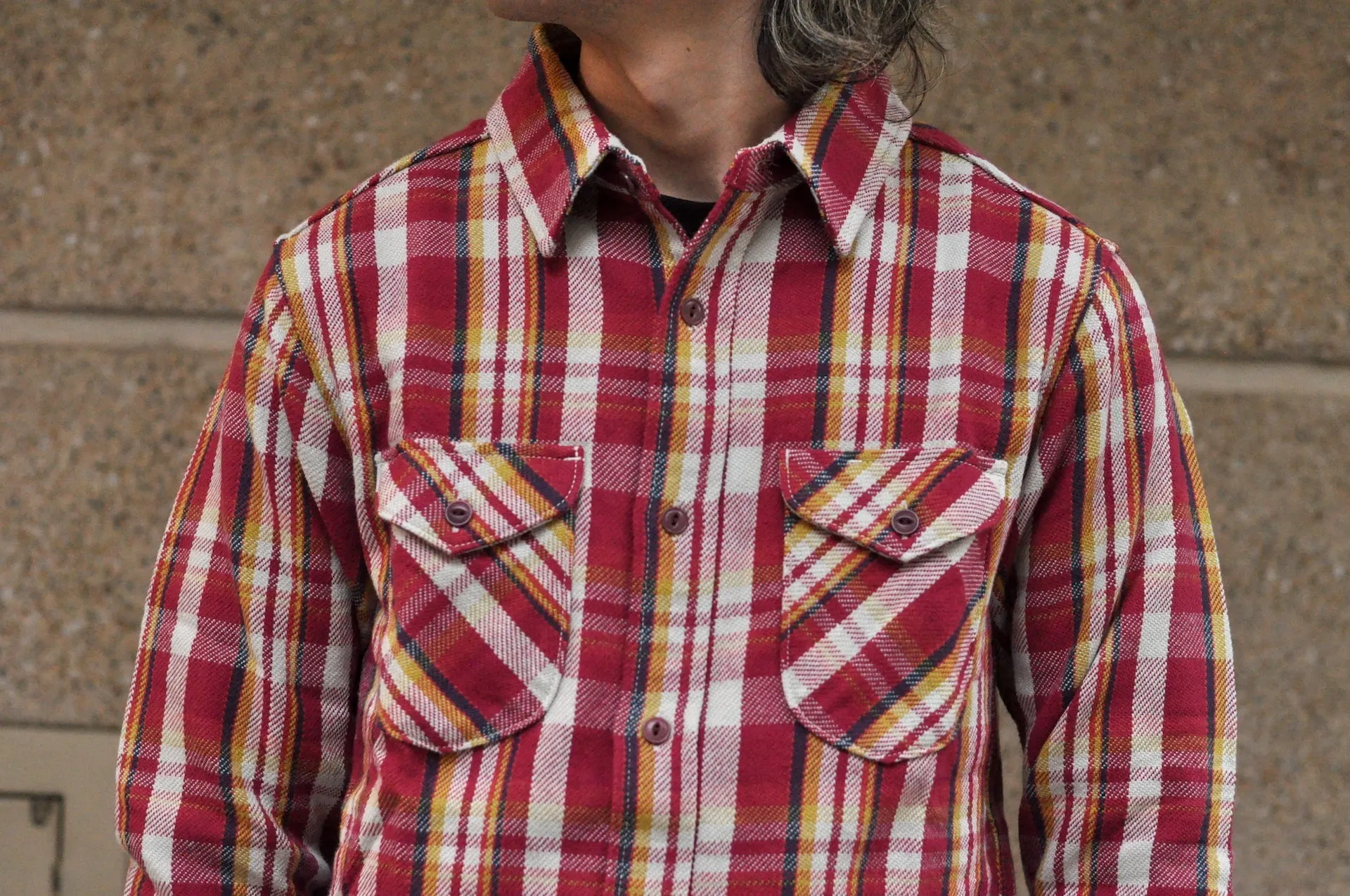UES 14oz Heavyweight Selvage Flannel Workshirt (Autumn Red)