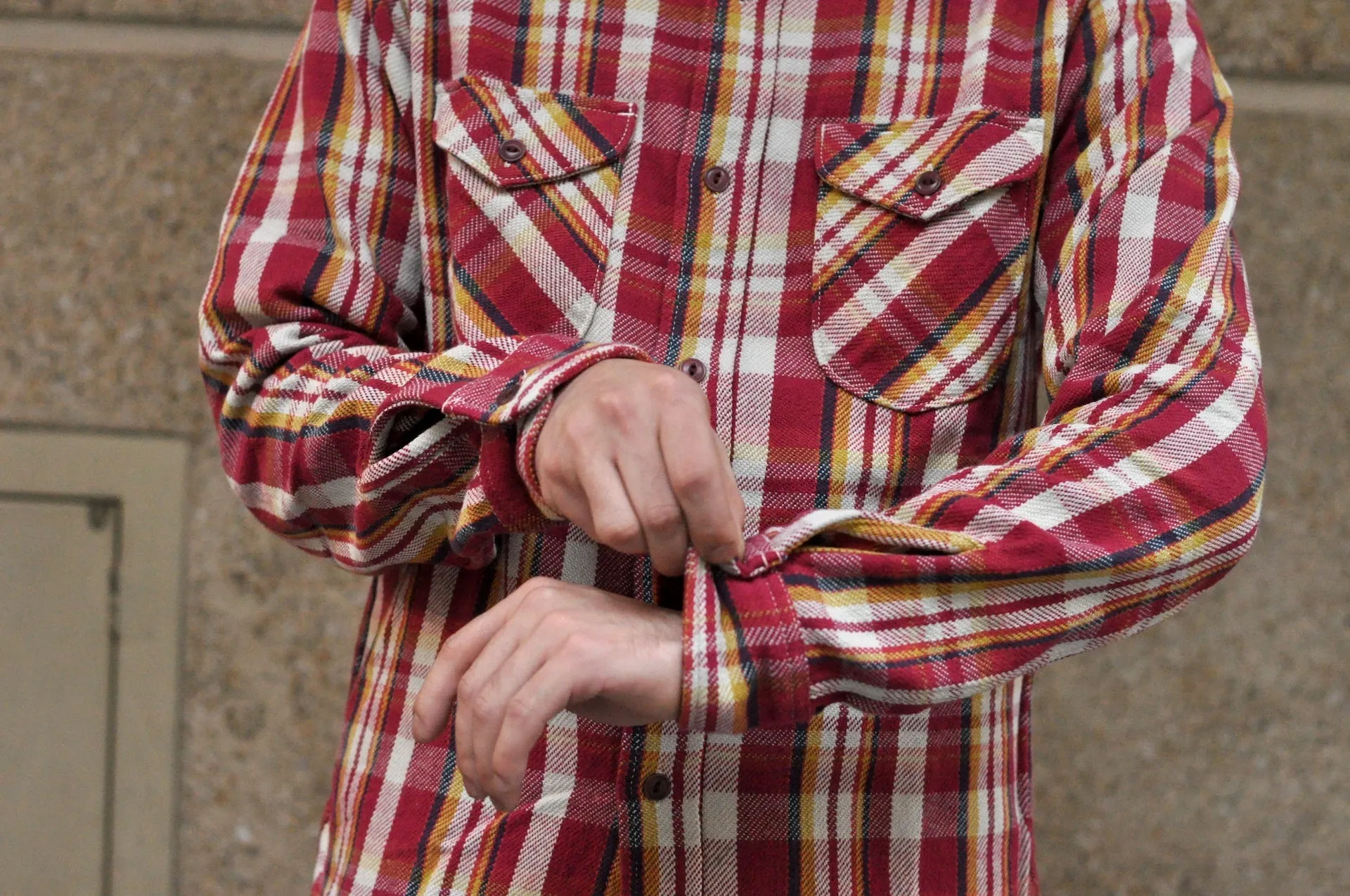 UES 14oz Heavyweight Selvage Flannel Workshirt (Autumn Red)