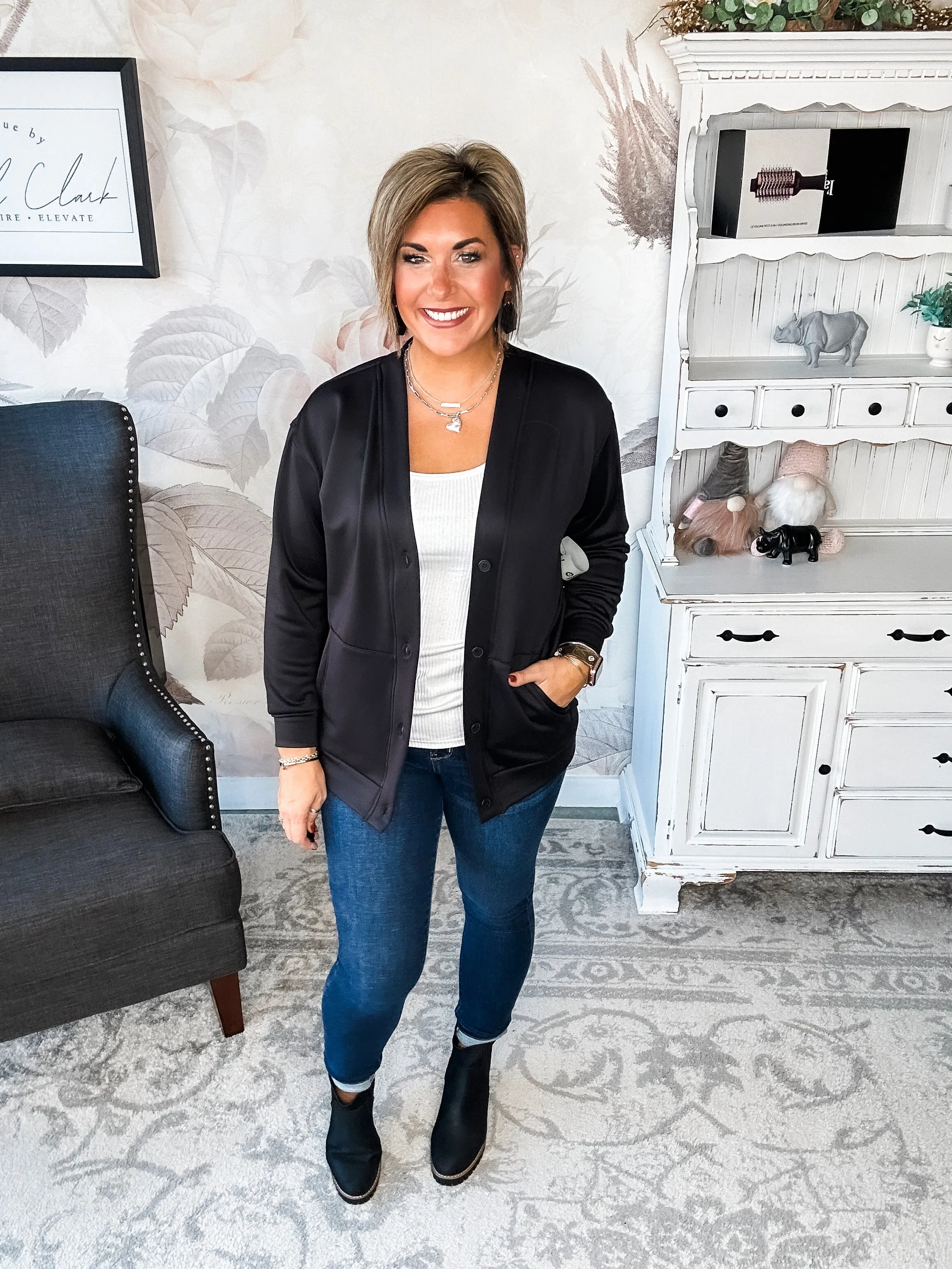 Whatever You Do Cardigan - Black