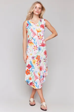 WILDFLOWERS SLEEVELESS PRINTED DRESS