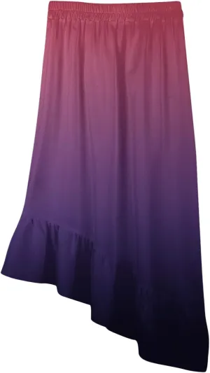 Womens Summer Midi Skirts Elastic Waist Casual Dress for Women A-Line Floral Skirts Elegant Comfy Dress