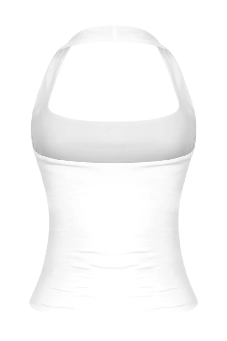 Ziva Square Neck Halter Top (Off White)