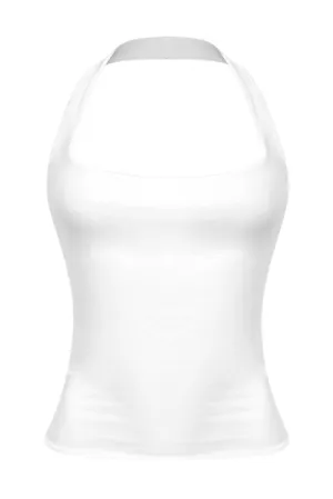 Ziva Square Neck Halter Top (Off White)
